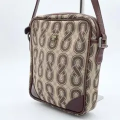 【美品】アナスイ　ショルダーバッグ　キャンバス　レザー　ロゴ金具　パピヨン