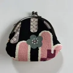 花柄がま口コインケース