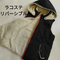 ラコステ　LACOSTE　リバーシブル　40 モコモコ　ネイビー