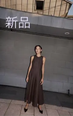 新品タグ付き！ZARA ザラ＊ステッチカラーワンピース　ブラウン　L