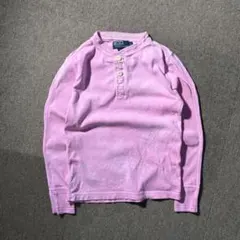 POLO by RALPH LAUREN ヘンリーネック ロンT ピンク 後染め