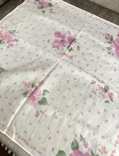 ★スミレ 花柄 ピンク 淡色 可愛い ホワイト ハンカチスカーフ フォーマル②