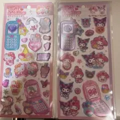 平成はっぴーフォンシール　サンリオ　ハローキティ、マイメロクロミ 2枚セット