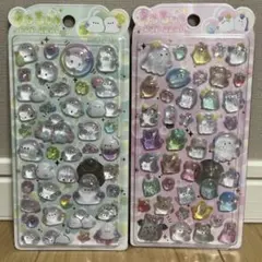 新品 シール 2枚 まとめ キラキラ 立体3D 生き物 動物 鳥 シマエナガ