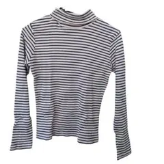 長袖　トップス　ボーダー　ロンＴ　タートルネック　Мサイズ