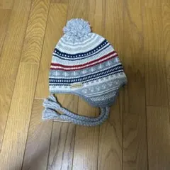 mont-bellニット帽子 ポンポン付き グレー