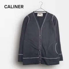 R3634【カリネ】Vネックカーディガン ゆったり 羽織り チャコールグレー M