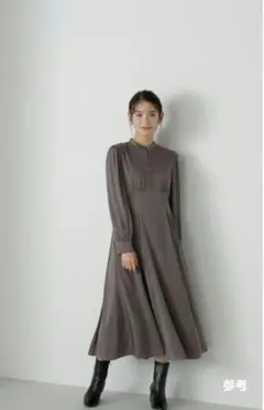 NATURAL BEAUTY BASIC　フロントボタンサテンワンピース