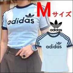 値下げ可☆アディダス Mサイズ 半袖 Tシャツ 3ストライプ 青 JC7704