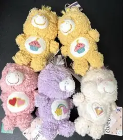 ケアベア™ ふんわりマスコット　赤紫白黄色　5体セット　タグ付き
