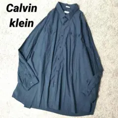 Calvin Klein カルバンクライン　ネイビー 長袖シャツ 大きめ　5XL
