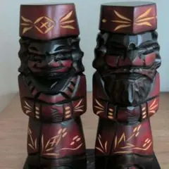 アイヌ民族 ニポポ人形 小 2体セット 木彫り民芸品 昭和レトロ ヴィンテージのサムネイル