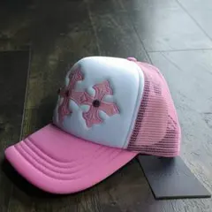 SUPPLIER クロス レザー パッチ メッシュ キャップ ピンク SUPPLIER クロス メッシュキャップ ピンク ホワイト Cross Leather