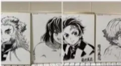 鬼滅の刃　Ufotable イラスト　色紙4点　煉獄杏寿郎　善逸　伊之助　炭治郎