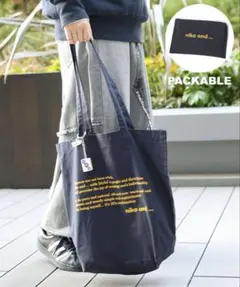 niko and ... ネイビー トートバッグ オリジナルロゴ
