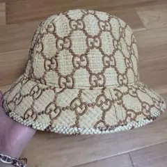 試着のみ激レア Gucci GGパターン 麦わら帽子