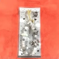 ハローキティ フォンストラップ エンジェル グレー 산리오 スマホストラップ