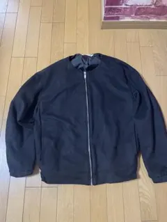 ZARA スエード ノーカラージャケット ジップアップ ブラック