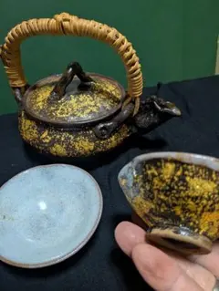 清水焼　清水正　酒器 金彩 陶器