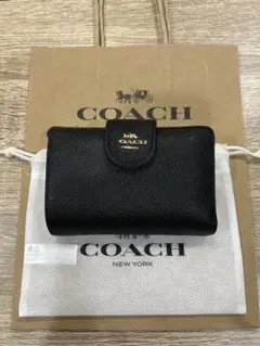 (美品の為早い者勝ち！)COACH ブラック 二つ折り財布