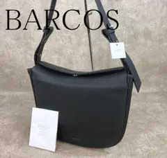【未使用】 BARCOS バルコス 牛革 ラウンドショルダーバッグ ブラック