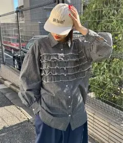 ciaopanic チャオパニック フリルドッキングオーバーシャツ