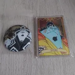 ONEPIECE　ジンベエ　缶バッジ　アクリルカード