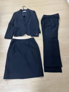 しまむら　15号スーツ 黒のスーツ ジャケット・スカート・パンツ3点セット