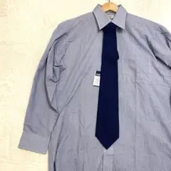 長袖シャツ ネクタイ付き ネクタイスタイル 細かいチェック柄 シワになりにくい