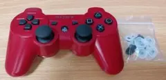 メンテ済みPS3 ワイヤレスコントローラー DUALSHOCK3 赤 No.2J