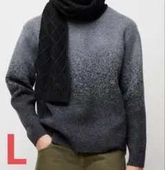 ユニクロ JWA スフレヤーン グラデーション クルーネックセーター L グレー