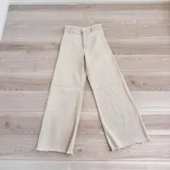 ZARA マリンストレートデニムパンツ　ベージュ34