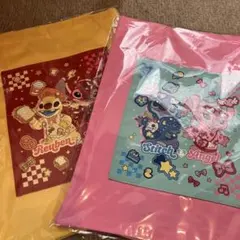 【C賞　トートバッグ 】スティッチ　Happyくじ　二点セット
