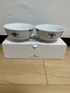 【未使用】ロイヤルコペンハーゲン ブルーパルメットブロッサム ライスボウル ペア
