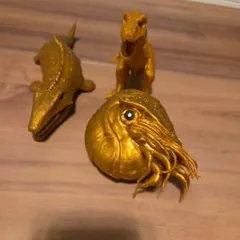 恐竜 古代生物 フィギュア 3体セット ゴールドのサムネイル