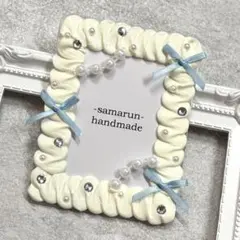 硬質ケーストレカケースホイップデコB8 y2kバレエコア 黄色イエロー水色リボン