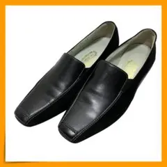 【美品】　ギンザヨシノヤ　(22.5) 　パンプス　スクエアトゥ　レザー