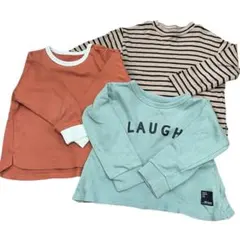 110 キッズ　ベルメゾン　長袖カットソー　トレーナー　保育園着替え　3枚セット