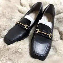 【オリエンタルトラフィック】通勤靴　跳べるパンプス　ビットヒール　ローファー　黒