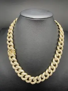 【20インチ】ゴールド 輝き抜群！高品質！パヴェ ネックレス マイアミチェーン