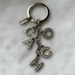 COACH キーリング　バッグチャームラインストーン ロゴ