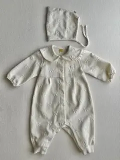 moimoln ベビーカバーオール 70サイズ 帽子付き