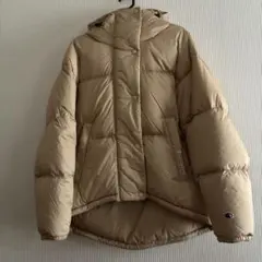 Champion ベージュ ダウンジャケット フード付き