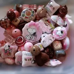 3月31日まで限定 スヌーピー ピンクビーズセット