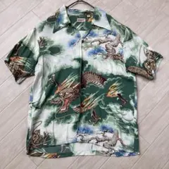 絡繰魂アロハシャツ濃緑雲龍L新品未使用タグ付 - メルカリ
