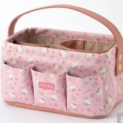 新品♡キティ　さくら　ピンク　花　仕切り付き収納ケース　小物入れ　和柄