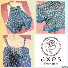 アクシーズファム★美品★薔薇★ドット★リボン★アシンメトリーワンピース★3WAY