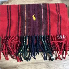 ポロ・ラルフ・ローレン 赤 チェック マフラー