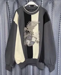 ヴィンテージ古着スウェット　ビッグシルエット　トレーナー　日本製　刺繍入り