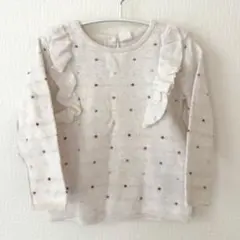 H&M フリル付きドット柄ニットセーター